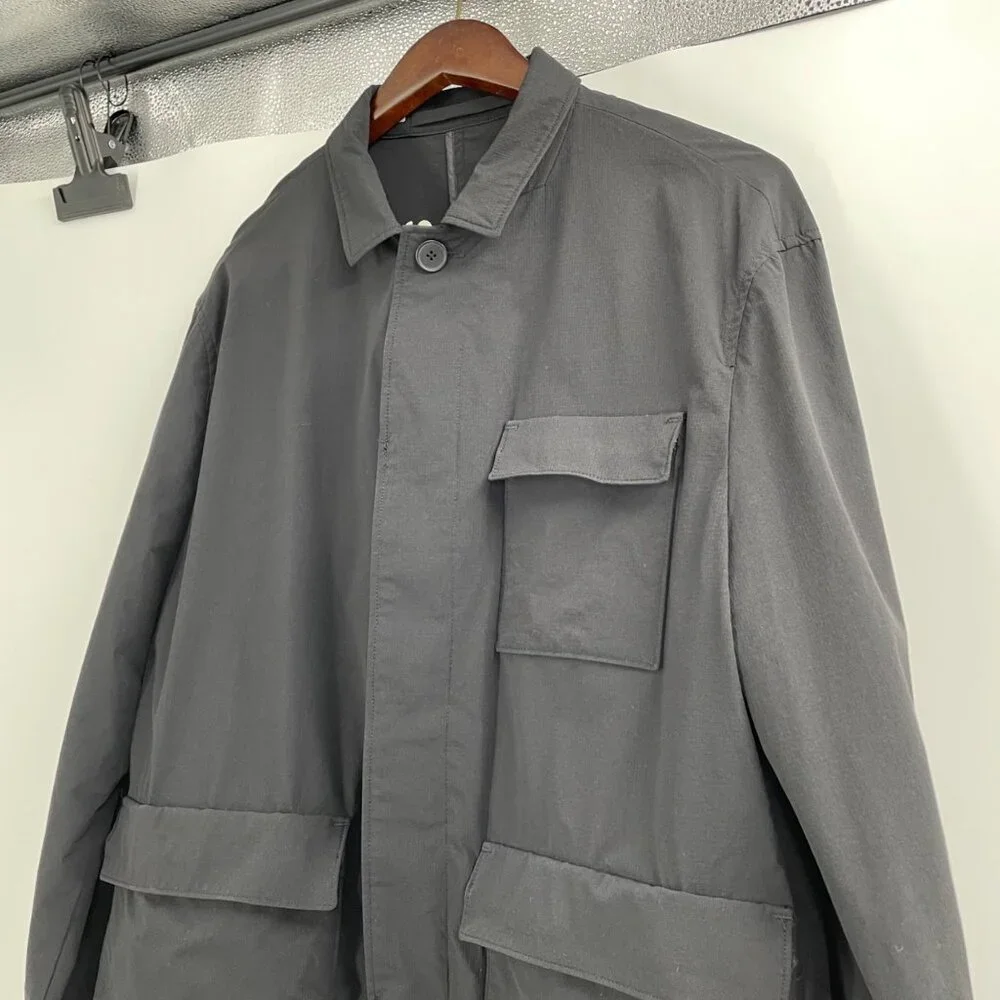 Selected Homme Mens Hybrid Blazer Jacket Large Black Neutral Capsule Wardrobe - Picture 3 of 10